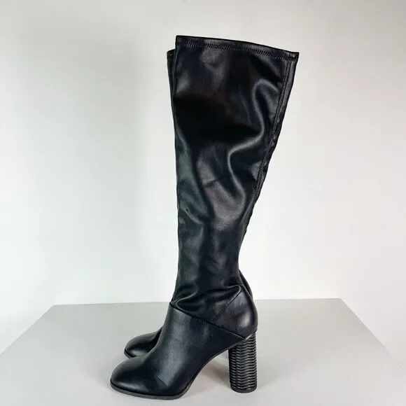 Franco Sarto NWOB Women's Cindy Vintage Nostalgia Faux Leather Black Boots 8.5 - Picture 10 of 12